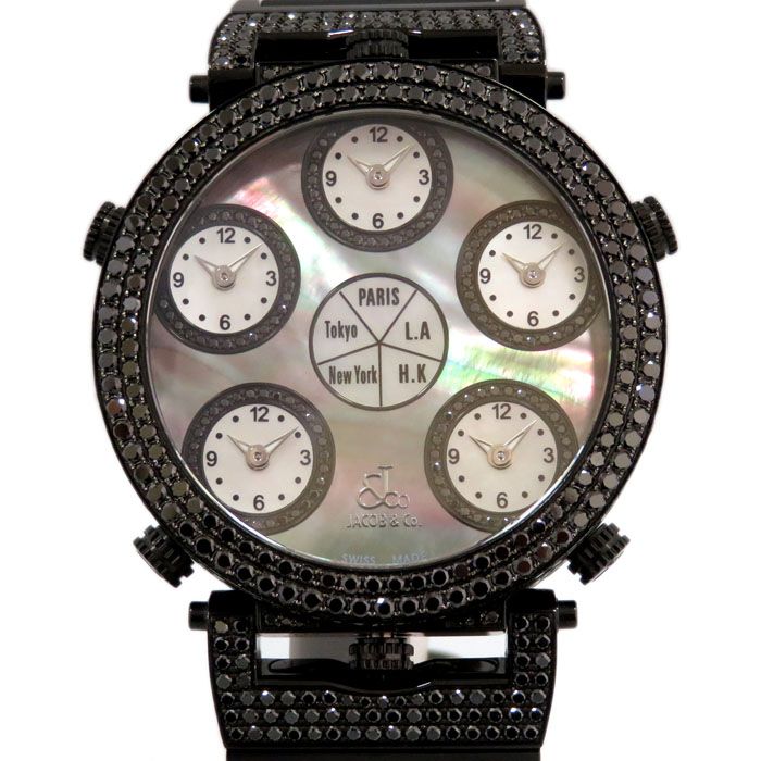 JACOB&COスーパーコピー時計JC-LG3DCBD シックスタイムゾーン ケースブラックダイヤ