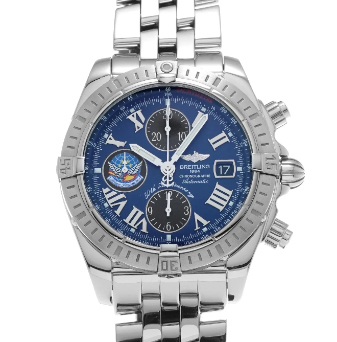 ブライトリング レプリカ A156CBIPA クロノマット エボリューション ブルーインパルス ブルー/ブラック