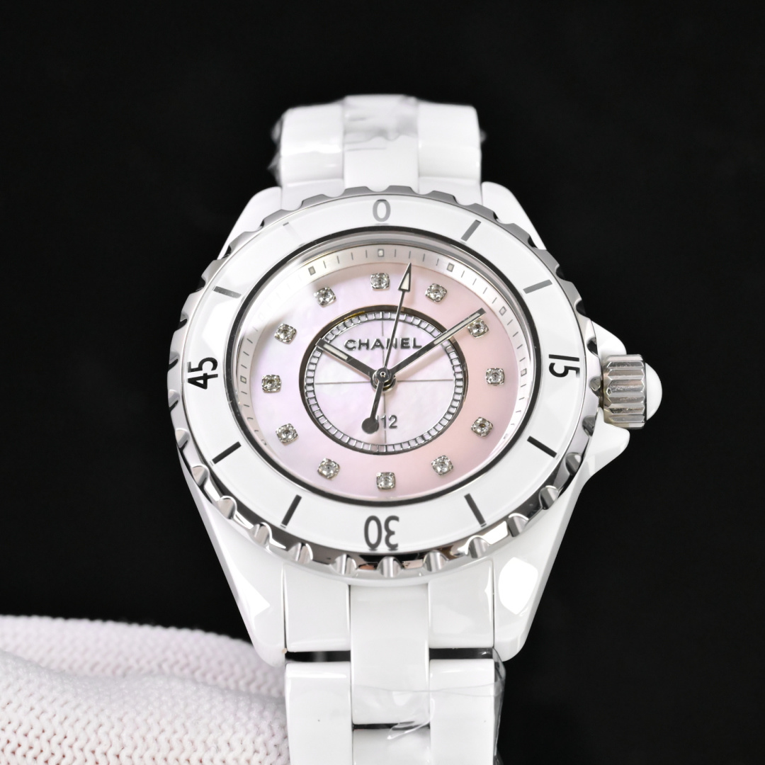 シャネル J12 コピー時計 ピンクの文字盤 セラミック H279724[5]