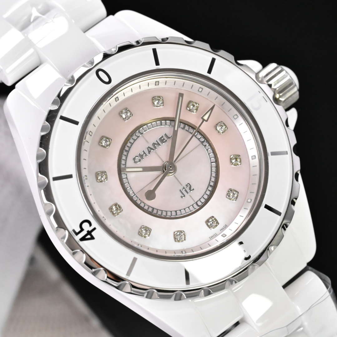 シャネル J12 コピー時計 ピンクの文字盤 セラミック H279724[6]
