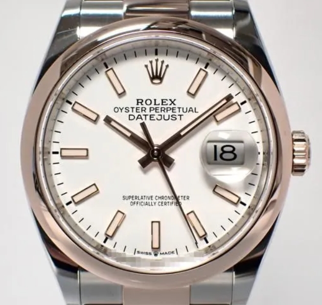 高級ロレックス デイトジャスト 36 エバーRGコンビ ホワイト文字盤 126201