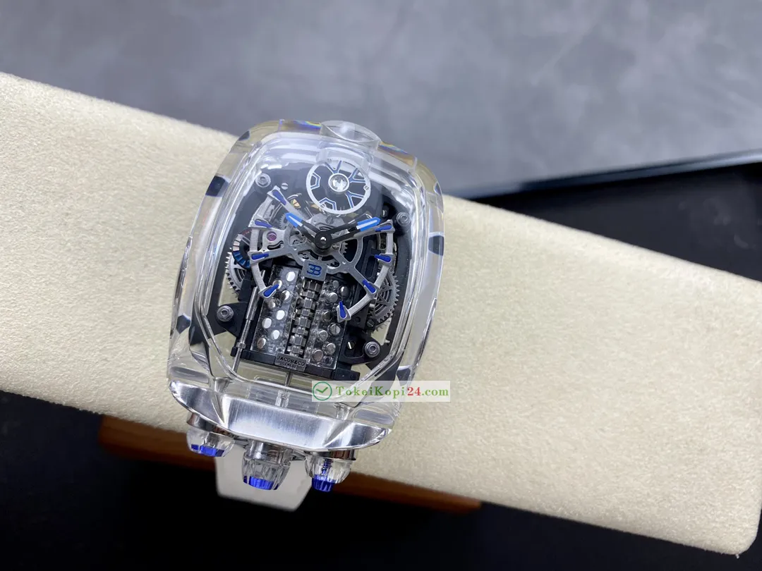 透明偽物ジェイコブ時計ブランド シロンのホワイトゴールド32308FG[3]