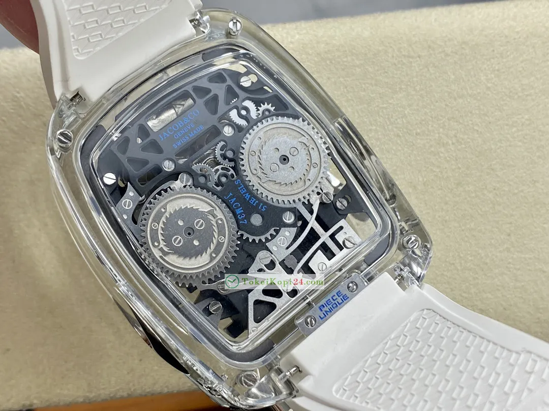 透明偽物ジェイコブ時計ブランド シロンのホワイトゴールド32308FG[6]