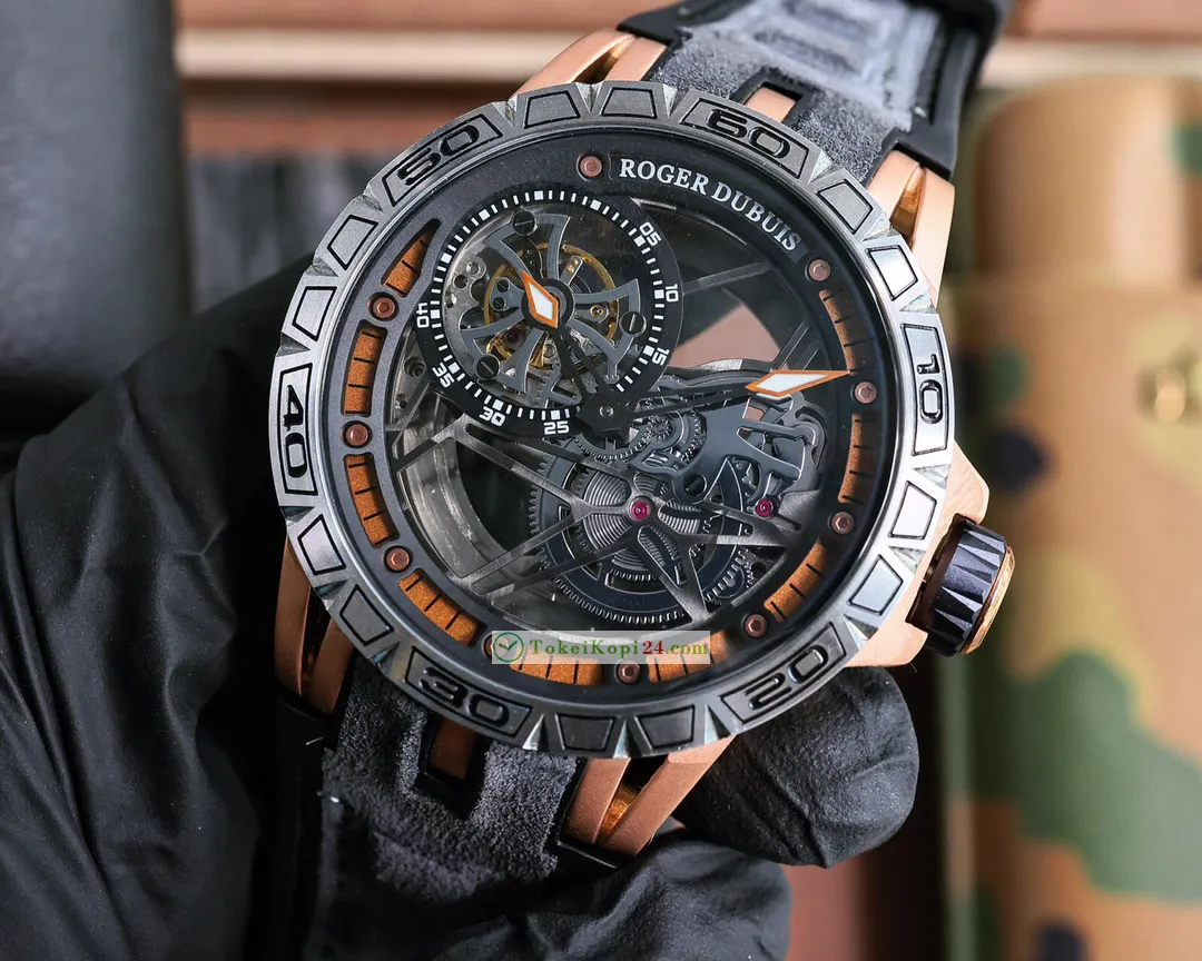 ロジェ・デュブイコピー時計エクスカリバー 最高精密自動巻き ピレリラバーストラップJ903894[1]