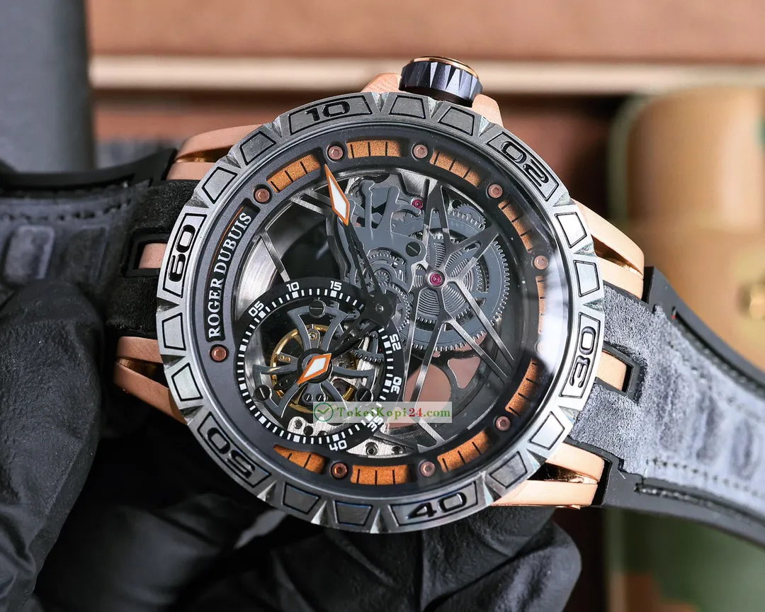 ロジェ・デュブイコピー時計エクスカリバー 最高精密自動巻き ピレリラバーストラップJ903894[2]