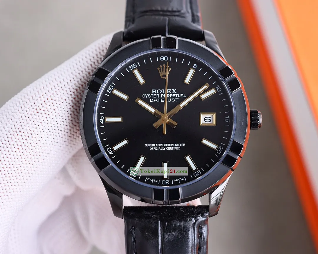 ロレックスデイトジャストブランド高級時計40mmカーフスキン 119380LN[5]