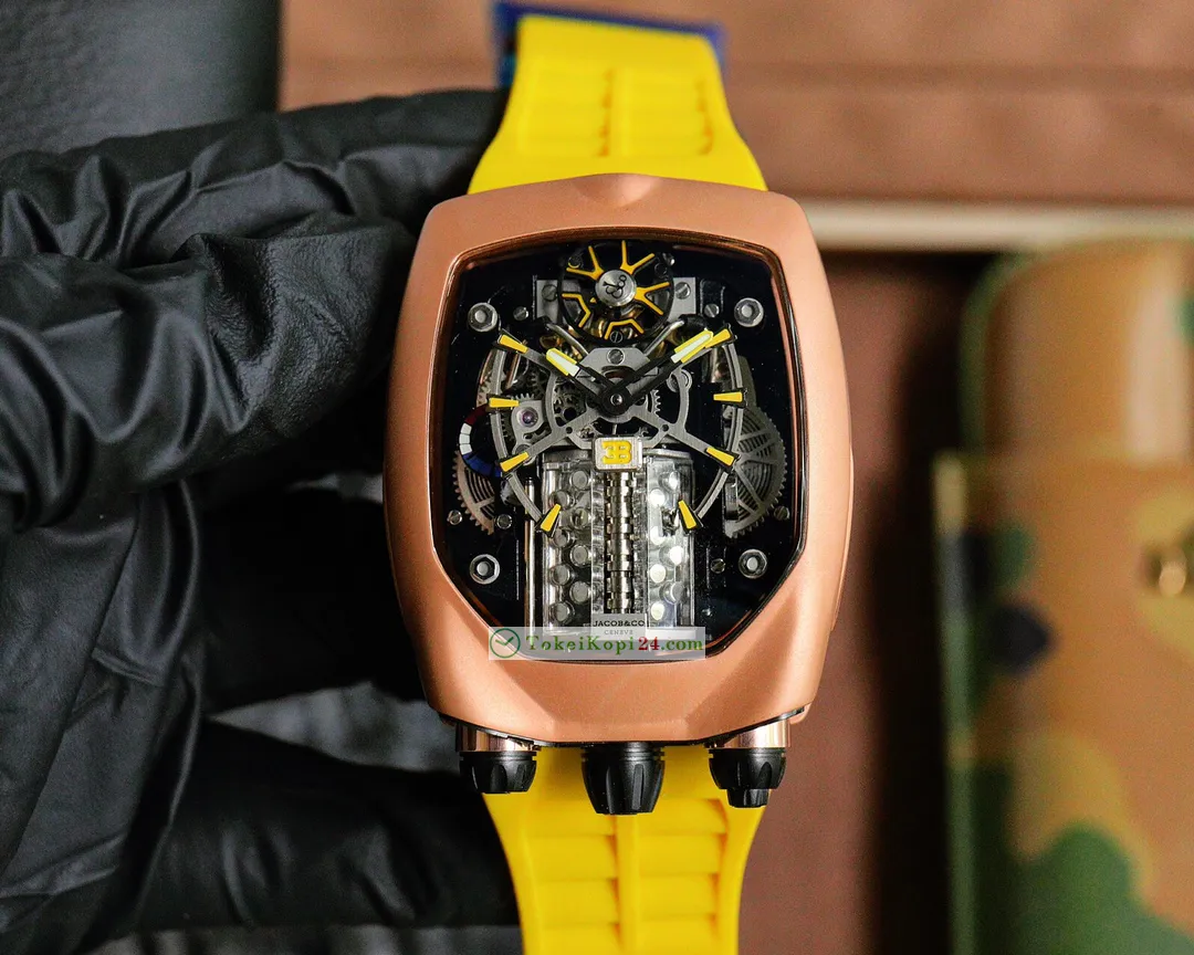 JACOB&COジェイコブN品 トゥールビヨン 黄色のストラップ280C192