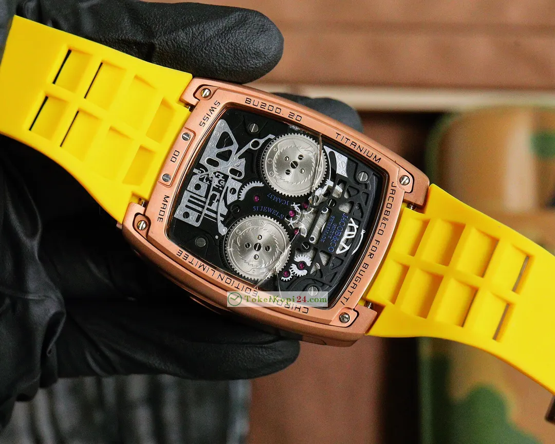 JACOB&COジェイコブN品 トゥールビヨン 黄色のストラップ280C192[4]