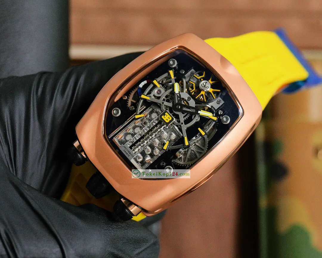 JACOB&COジェイコブN品 トゥールビヨン 黄色のストラップ280C192[5]