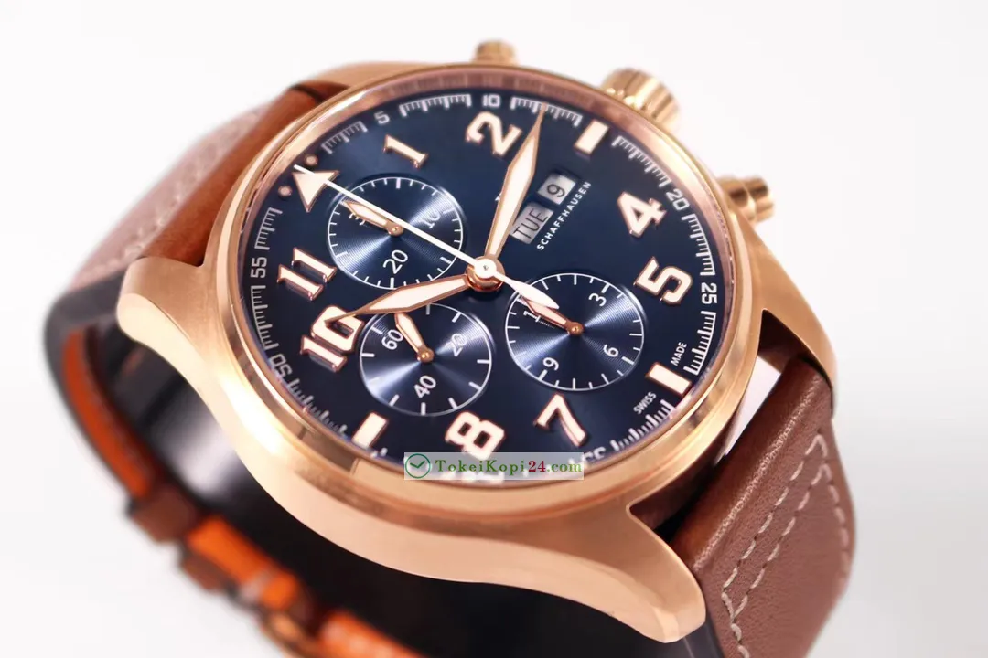 高級ブランドIWCパイロット クロノグラフ茶色のストラップ IWC3777[3]