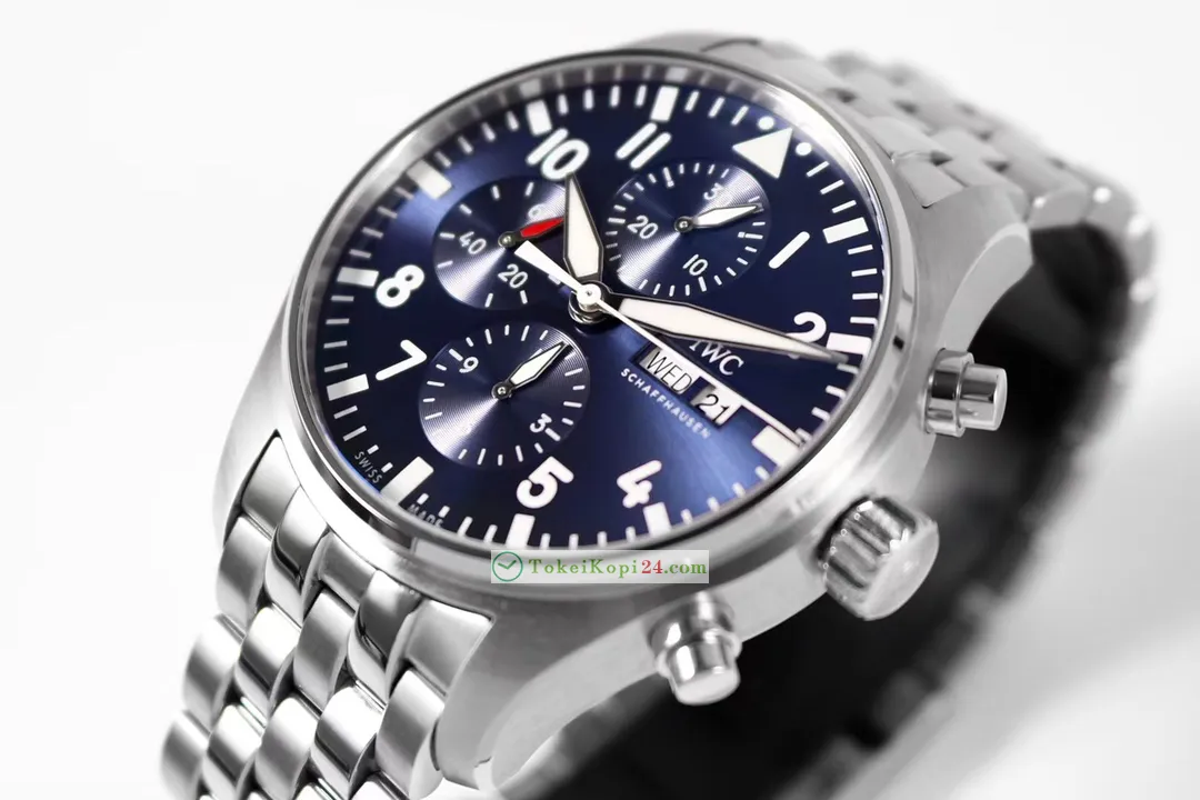 IWCコピーパイロット・ウォッチ43mm クロノグラフ ブルーIWC3777[4]