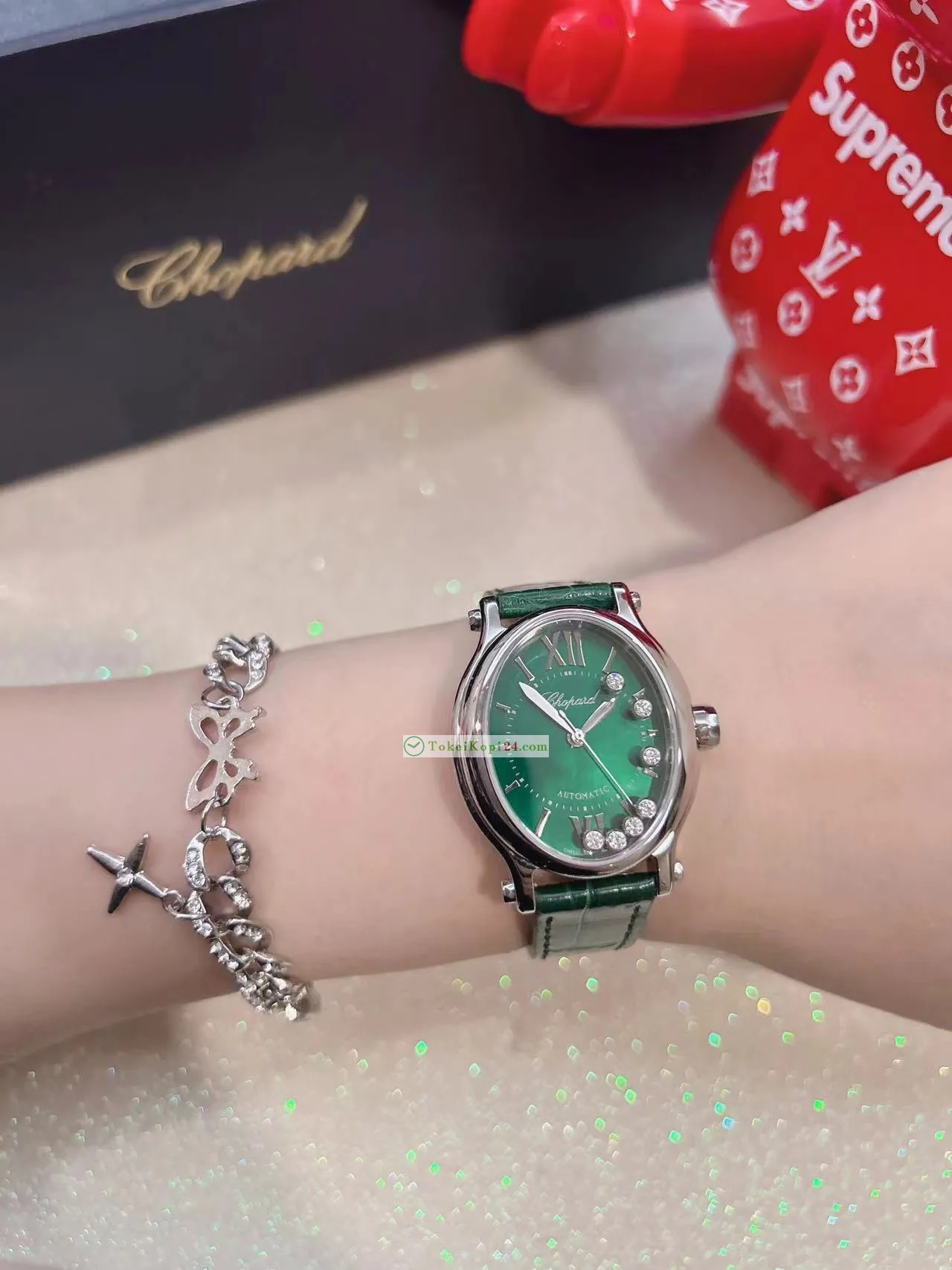 高品質ショパール激安時計 グリーンハッピー 7ダイヤモンドC793940[2]
