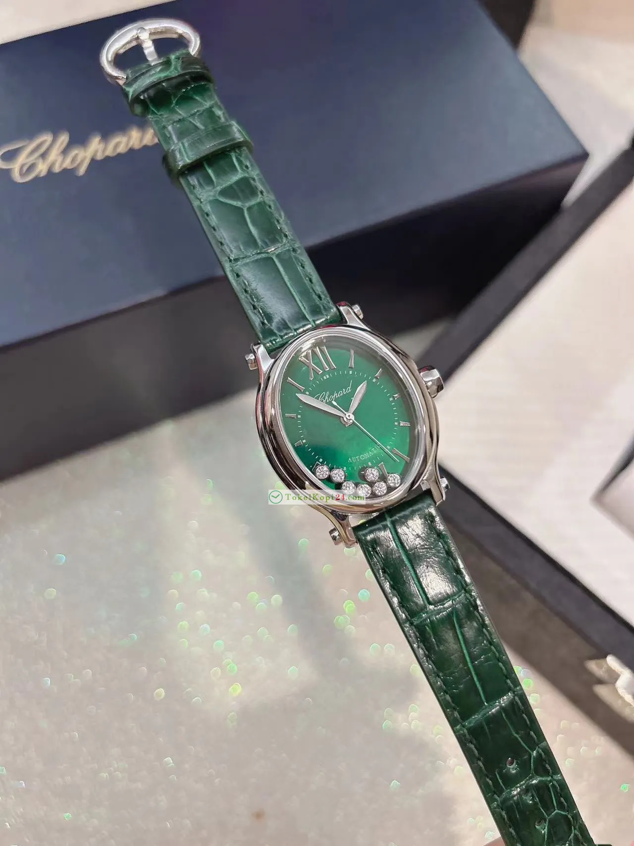  高品質ショパール激安時計 グリーンハッピー 7ダイヤモンドC793940[4]