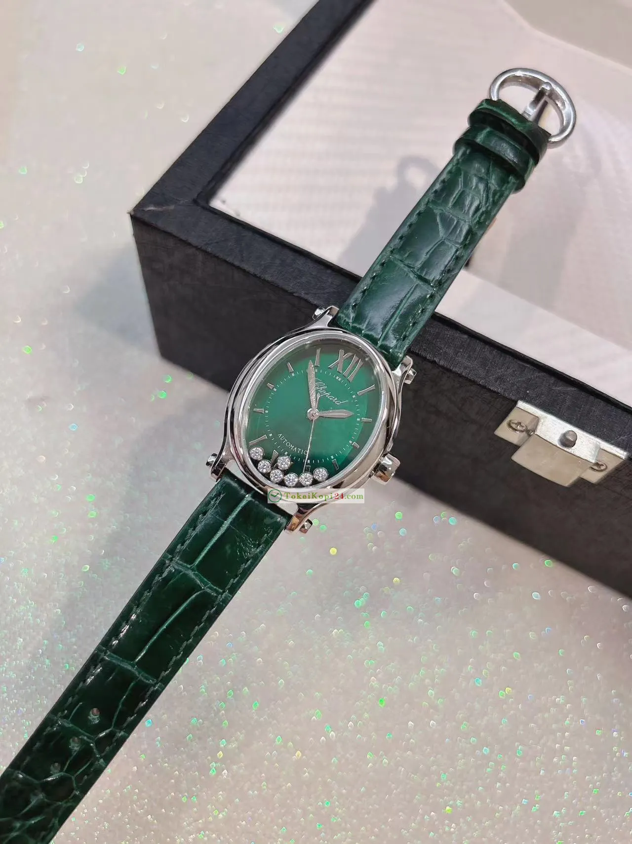  高品質ショパール激安時計 グリーンハッピー 7ダイヤモンドC793940[5]