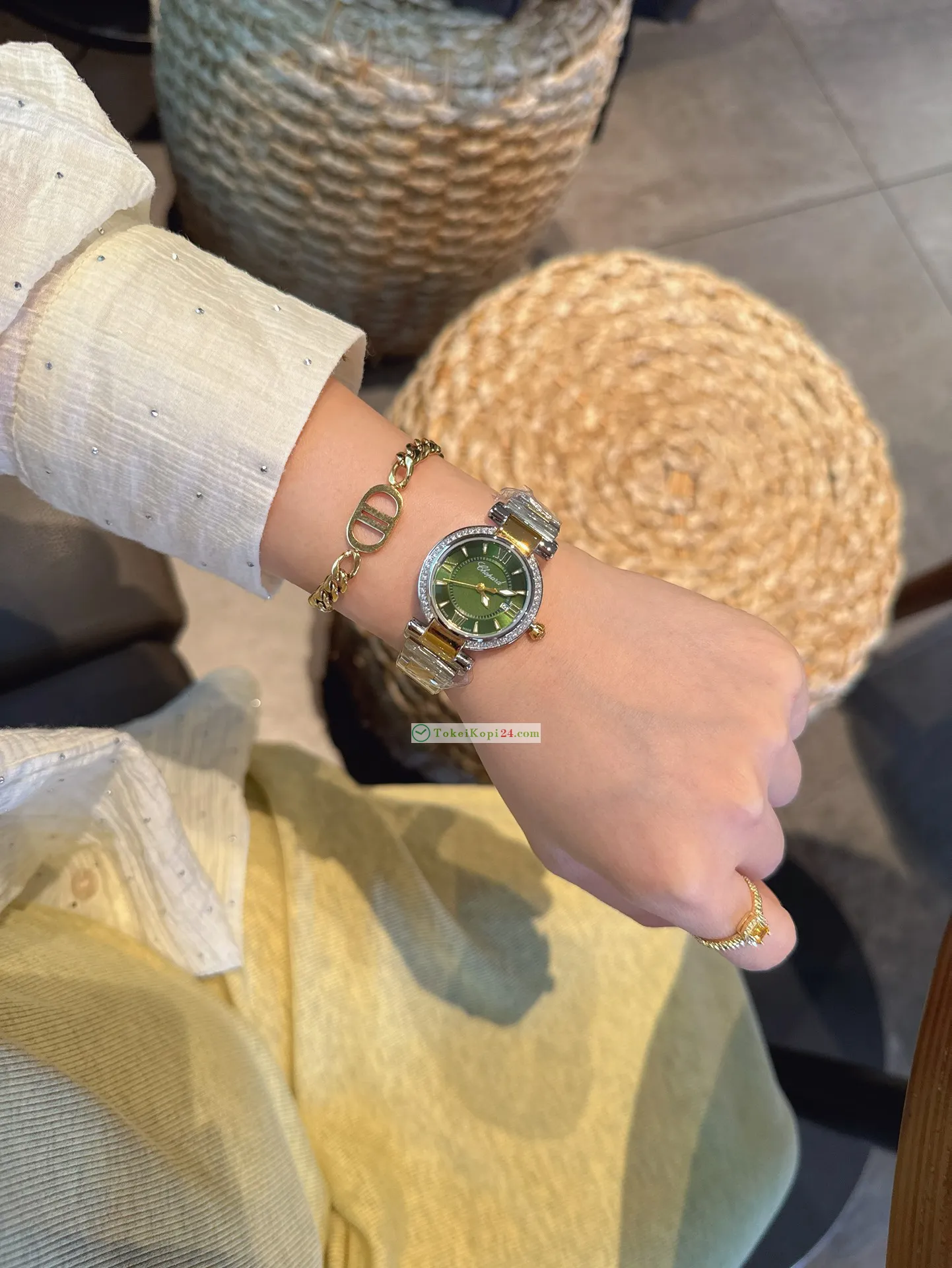 高級感ショパール インペリアルレディース時計グリーンダイヤルC7029255[6]