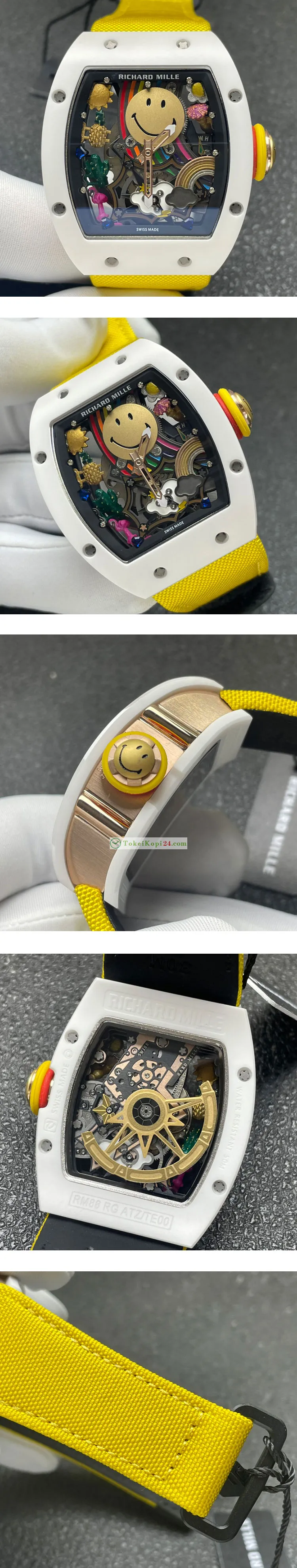 スケルトン文字盤 リシャールミルN級品 オートマティック トゥールビヨンスマイリーセラミックスRM88 