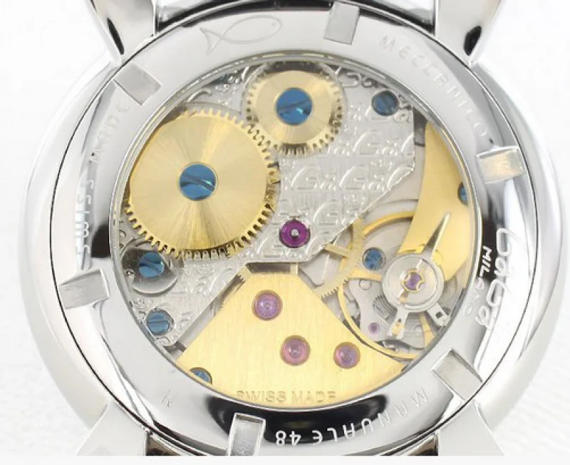 ガガミラノ腕時計コピー マニュアーレ48mm 手巻き スモールセコンド レザー ホワイト メンズ 5010.01S