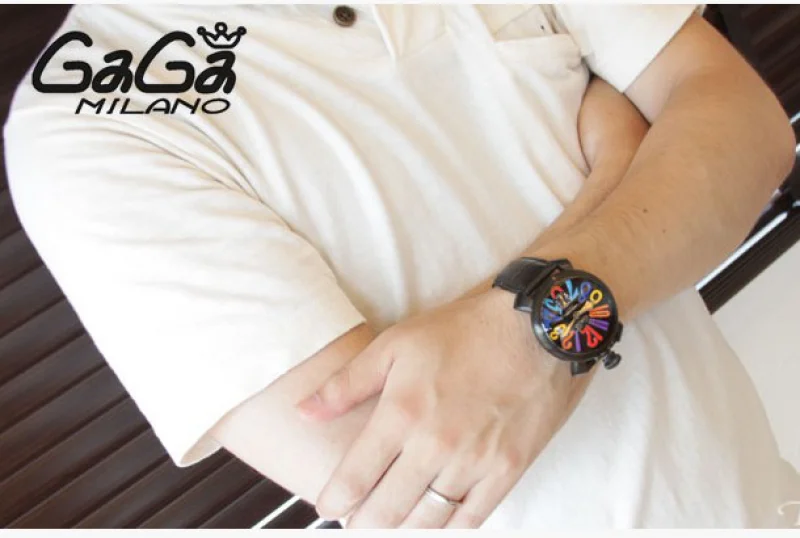 ガガミラノ腕時計コピー マニュアーレ48mm 手巻き スモールセコンド レザー ブラック メンズ 5012.3