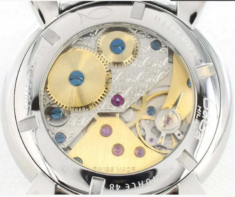ガガミラノ コピー腕時計マニュアーレ48mm 手巻き スモールセコンド レザー ブラック メンズ 5010.02S