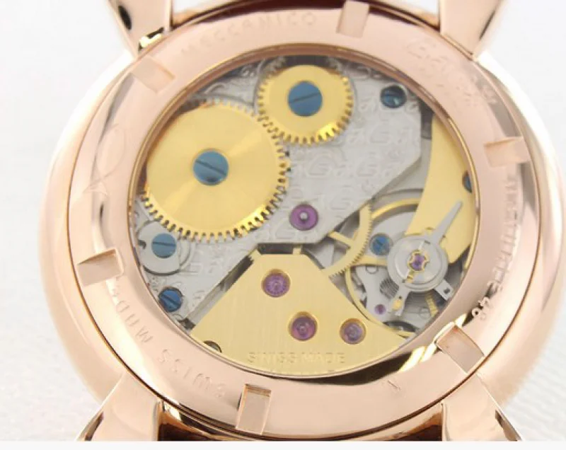 ガガミラ腕時計コピーノ マニュアーレ48mm 手巻き スモールセコンド レザー ブラウン/PGPホワイト メンズ 5011.08S