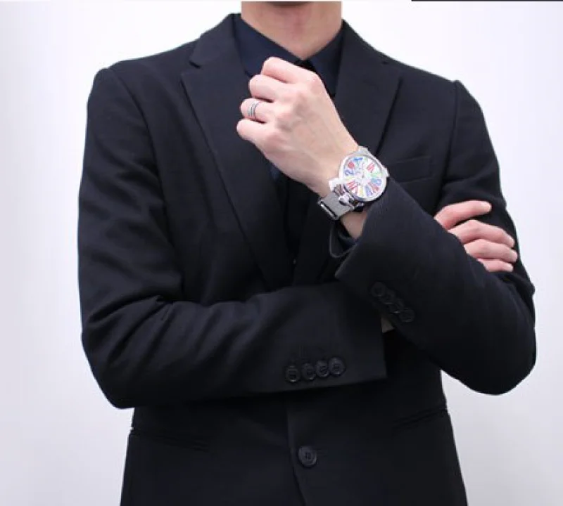 ガガミラノ時計コピー スリム46mm スモールセコンド シルバー メンズ 5080.1
