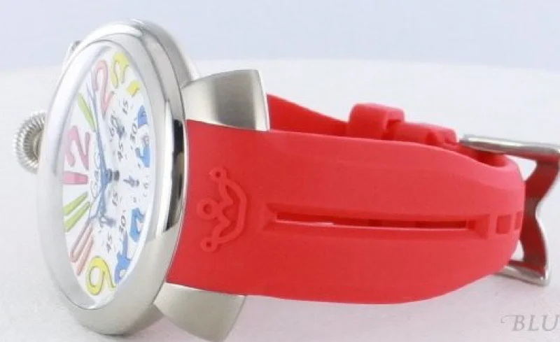 ガガミラノ時計コピーマニュアーレ クロノ48mm ラバー レッド/ホワイト メンズ 5050.1