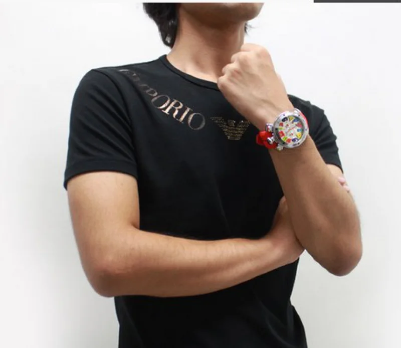 ガガミラノ コピー腕時計クロノ48mm ラバー レッド/シルバー メンズ 6050.1