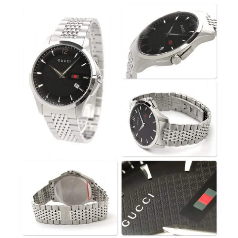 グッチ 時計 偽物メンズ Gタイムレス スリム デイト ブラック GUCCI YA126309 スーパーコピー