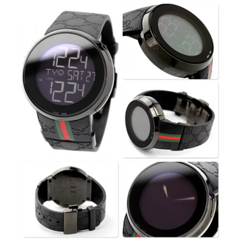 グッチ 時計 コピーメンズ アイグッチ 114 デジタル ブラック ラバーベルト GUCCI YA114207