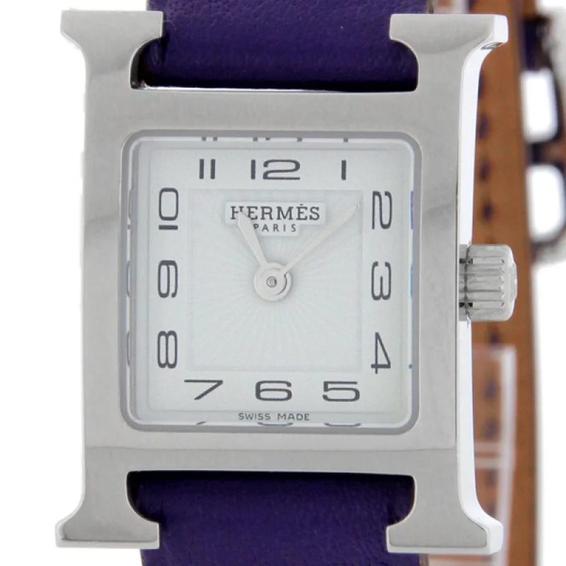 HERMES エルメス腕時計コピー Hウォッチ レザーベルト HH1.110.131/WW9K パープル