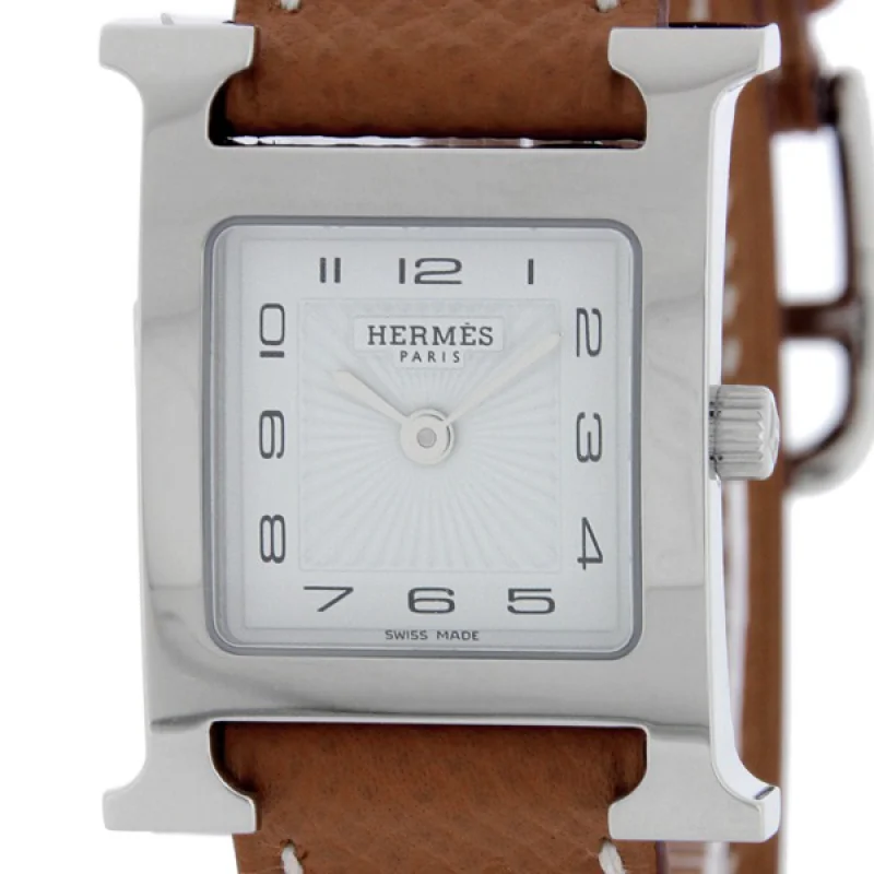 HERMES エルメス 時計コピー Hウォッチ レザーベルト HH1.210.131/UGO ブラウン