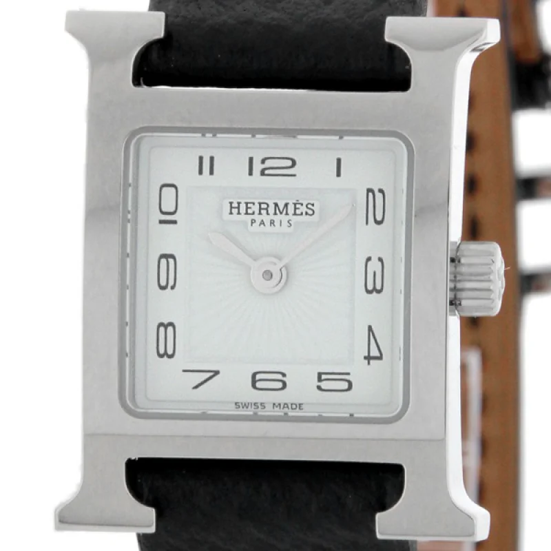 HERMES エルメス腕時計コピー Hウォッチ レザーベルト HH1.110.131/UNO ブラック