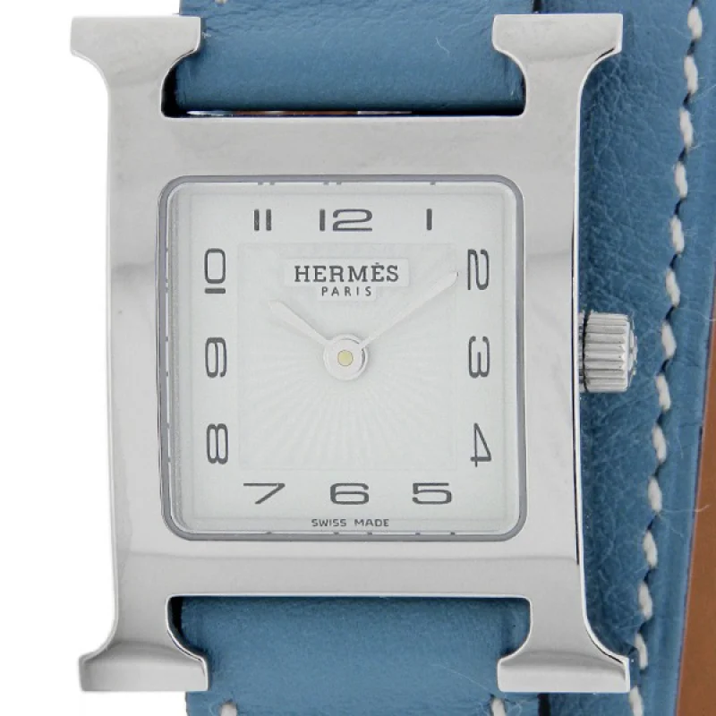 HERMES エルメス時計コピー Hウォッチ レザーベルト HH1.210.131/WJE1 ドゥブルトゥール 二重巻き ブルー