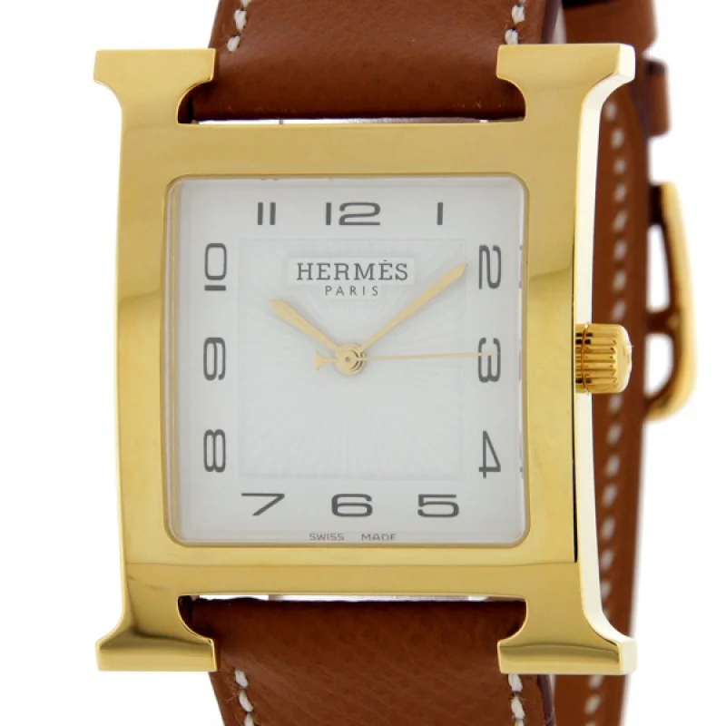 HERMES エルメス腕時計コピー Hウォッチ レザーベルト HH1.801.131/UGO ブラウン