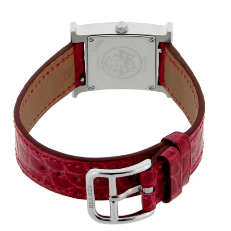 HERMES エルメス 腕時計コピー Hウォッチ レザーベルト HH1.210.290/ZBA 11Pダイヤ レッド