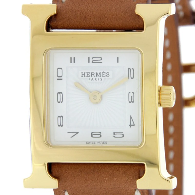HERMES エルメス時計コピー Hウォッチ レザーベルト HH1.201.131/VBA ブラウン