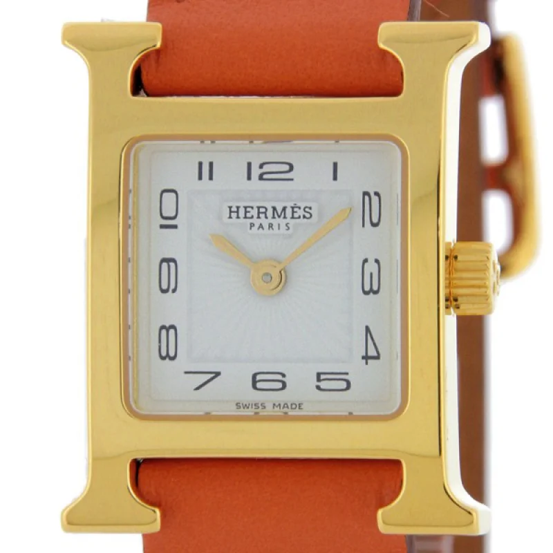 HERMES エルメス時計コピー Hウォッチ レザーベルト HH1.101.131/WOR オレンジ