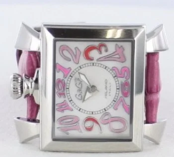 人気腕時計ガガミラノ ナポレオーネ40mm レザー ピンク/ホワイトシェル ボーイズ 6030.6 スーパーコピー