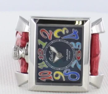ガガミラノコピー腕時計 ナポレオーネ40mm レザー レッド/ブラックシェル ボーイズ 6030.2