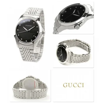 グッチ 時計 コピーメンズ Gタイムレス ダイヤモンド デイト ブラック GUCCI YA126408