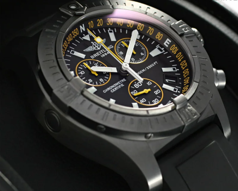 ブライトリング時計コピー アベンジャーシーウルフクロノ ブラックスティール M739B87RPB