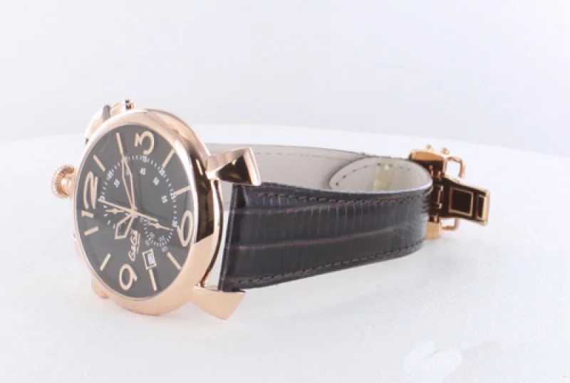 ガガミラノ スーパーコピー THIN CHRONO 46MM 18ｋPGコーティング 時計 5098.03BW