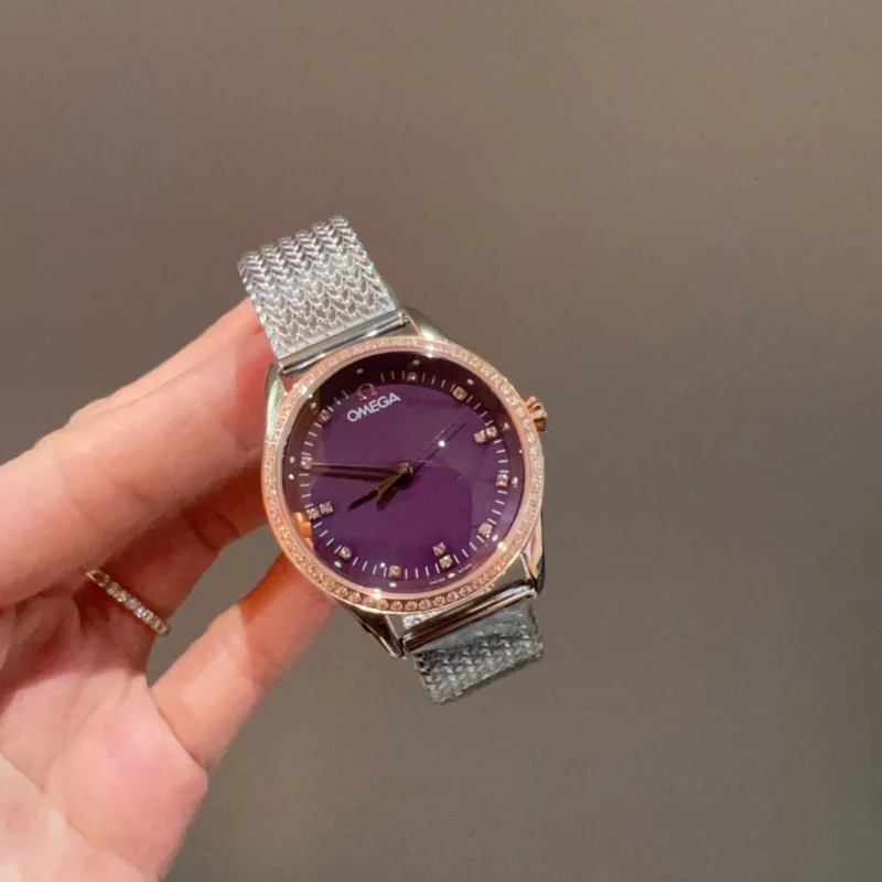 パープルオメガN品サファイアミラーレディースO982W310