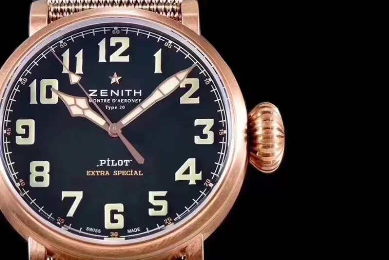 一流ゼニス パイロット29.2430.679/21.C753 自動巻き機械45 mm レトロなスタイル