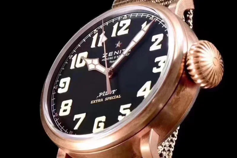 一流ゼニス パイロット29.2430.679/21.C753 自動巻き機械45 mm レトロなスタイル