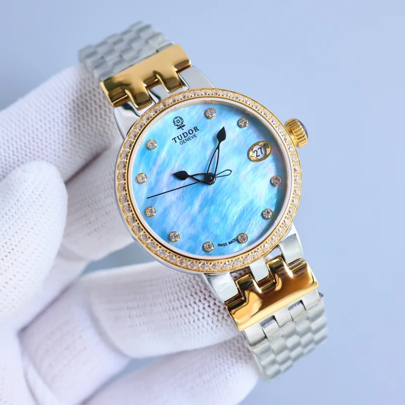 【青いペイント】チュードルコピー時計 ローズ 女性用34mm T8729