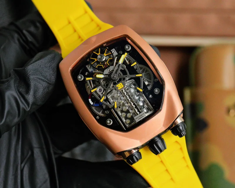 JACOB&COジェイコブN品 トゥールビヨン 黄色のストラップ280C192