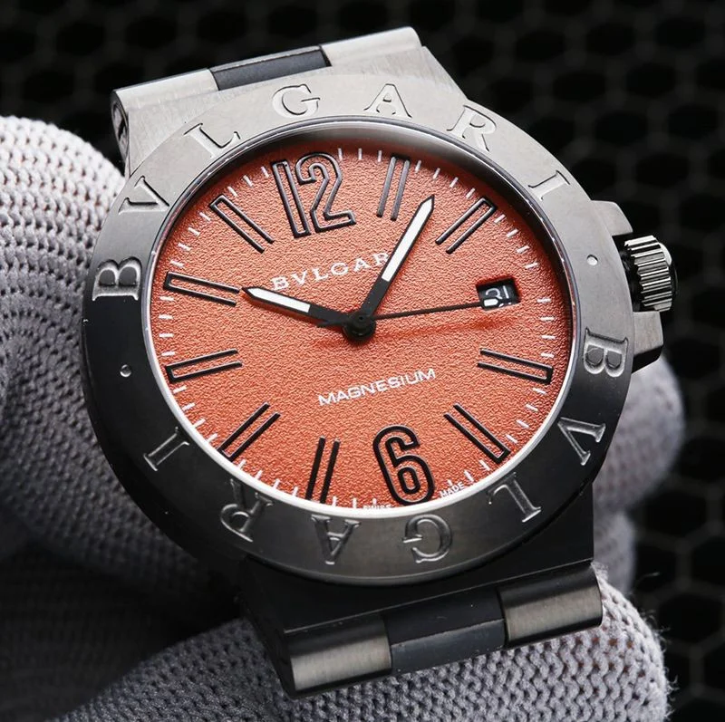 レディース ブルガリ コピー時計 ディアゴノ アルミニウム 自動巻き 39mm 美品 Buu45096