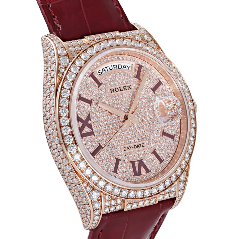 ROLEX激安 デイデイト 36mm 赤い時計ストラップ 128155RBR