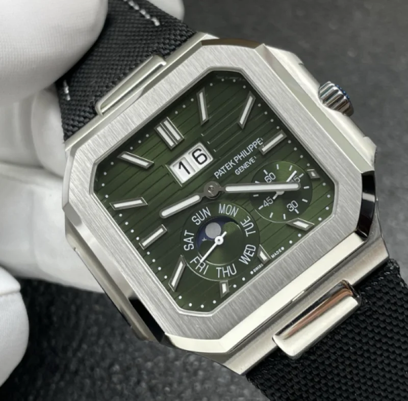 P1工場 パテックフィリップレプリカ キュビタス 5822/1210 グリーン ムーンフェイズ
